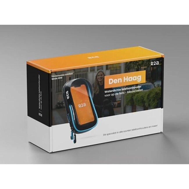 R2B Telefoonhouder - waterdicht - zwart/blauw- voor fietsen & scooters