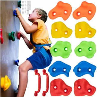 Kruzzel Klimstenen set voor Kinderen – 10 Grepen + 2 Handvatten