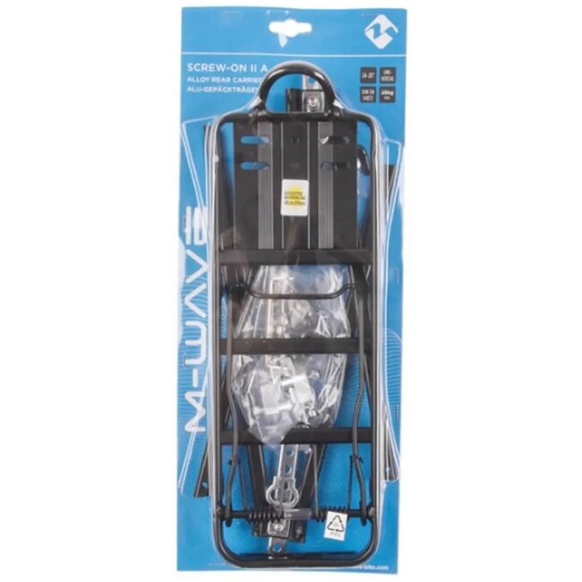 M-Wave Universele bagagedrager - zwart aluminium - 26/28 inch - afneembare zijdelen - max. 25 kg