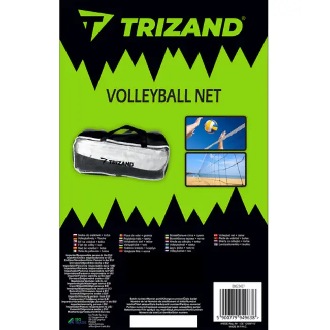Trizand Volleybal- en Badmintonnet – 9,5 m - Draagbaar en Stevig