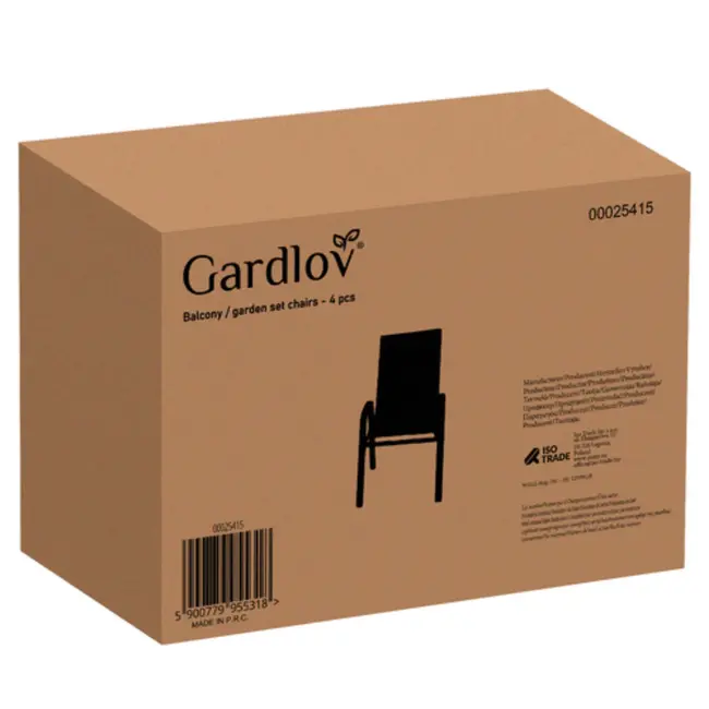 Gardlov Metalen Tuinstoelen Set van 4 - Weerbestendig & Stapelbaar