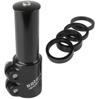 Satori Verstelbare stuurpen verhoger - aluminium - matzwart - 117mm - inclusief spacers