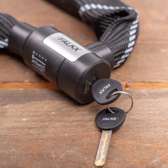 Falkx Viking kettingslot - ART2 gecertificeerd - 8.3 mm dik - 90 cm lang - zwart