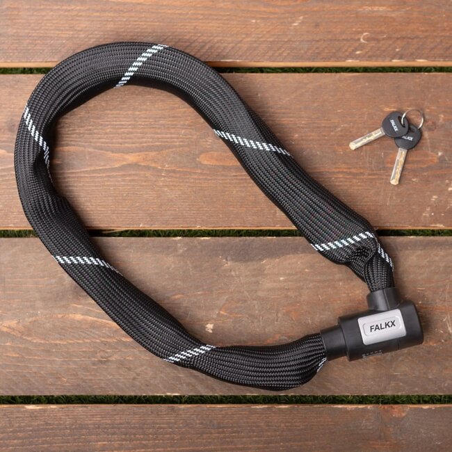 Falkx Viking kettingslot - ART2 gecertificeerd - 8.3 mm dik - 90 cm lang - zwart