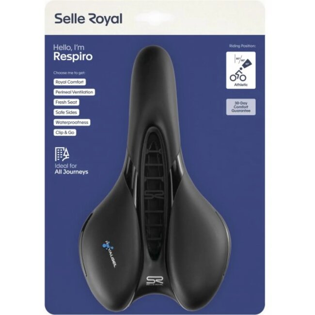Selle Royal Zadel met Ventilatiekanaal - Comfortabel en Koel - Waterdicht - 279x159 mm - Zwart