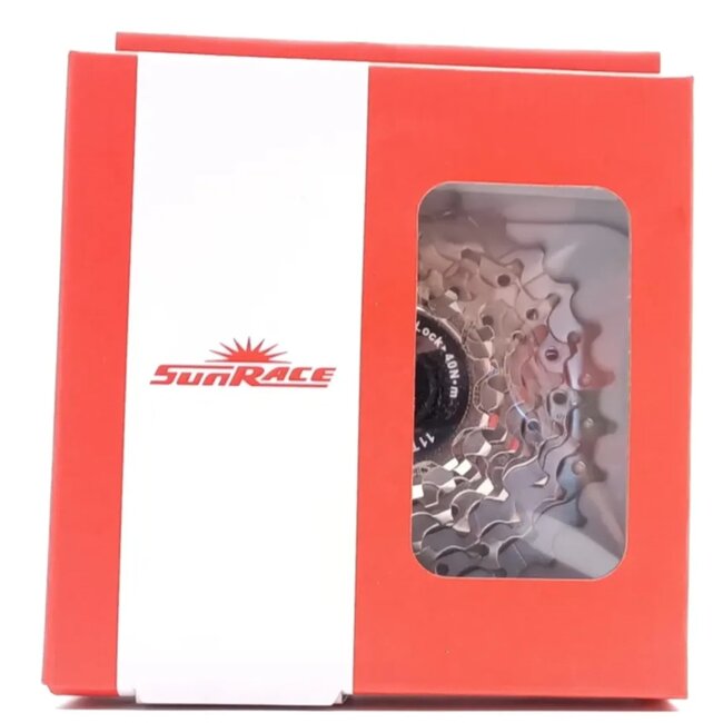 Sunrace 9-speed cassette - veelzijdige vertanding - nikkelafwerking - lichtgewicht - zilver