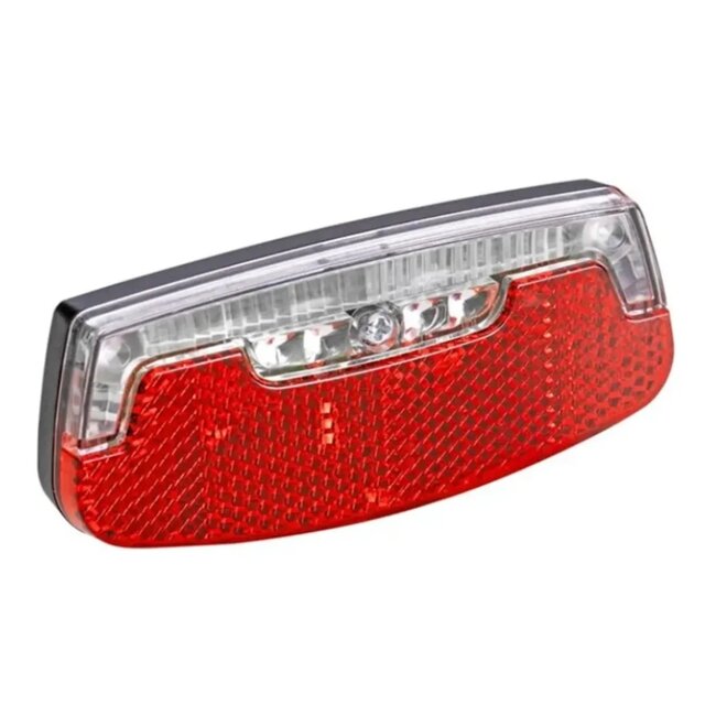 Ikzilight Achterlicht met 2xLED, naafdynamo, zichtbaarheid tot 1000m, voor achterdrager (80mm)