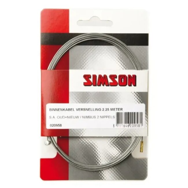 Simson Binnenkabel versnelling - 2.25m - gegalvaniseerd - Gazelle compatibel - oud/nieuw modellen