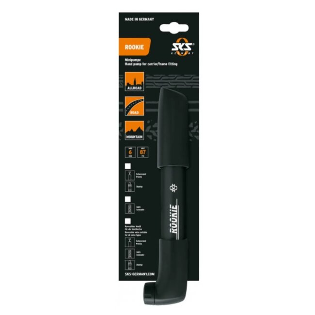 SKS Compacte fietspomp - O-ring technologie - 6 bar druk - 225-320 mm - zwart kunststof