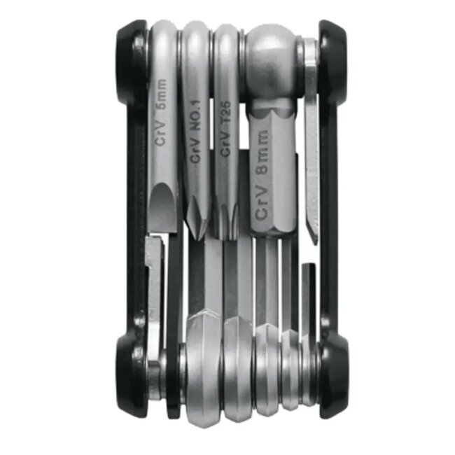 SKS Compacte multitool - 14 functies - roestvrij staal - met neopreen etui - 79x39x20mm - 129g