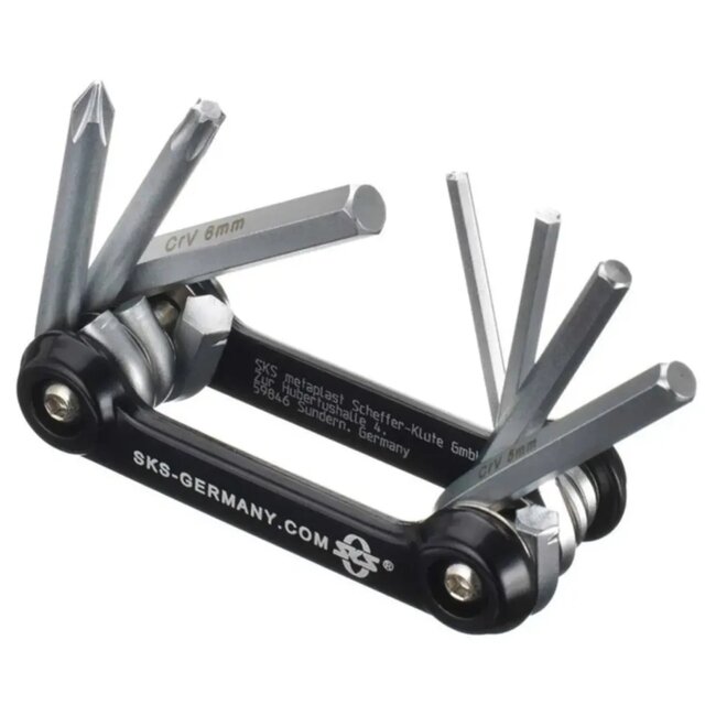 SKS Compacte multitool - 7 functies - roestvrij staal - inclusief neopreen etui - 129 gram