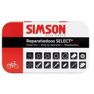 Simson Complete fietsreparatieset - 16 plakbeurten - Inclusief bandenlichters en ventiel Simson Complete fietsreparatieset - 16 plakbeurten - Inclusief bandenlichters en ventiel