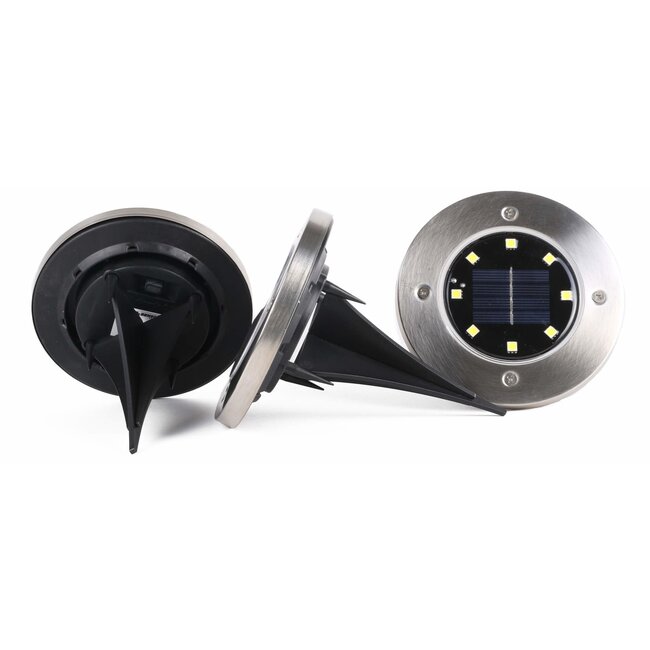 Benson Solar grondspots - modern design - spatwaterdicht - Ø12 cm - 3 stuks