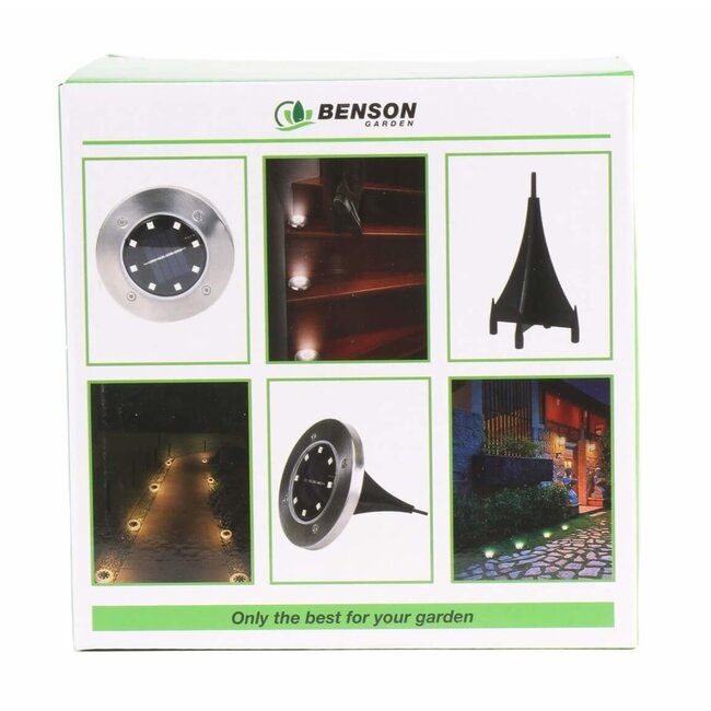 Benson Solar grondspots - modern design - spatwaterdicht - Ø12 cm - 3 stuks