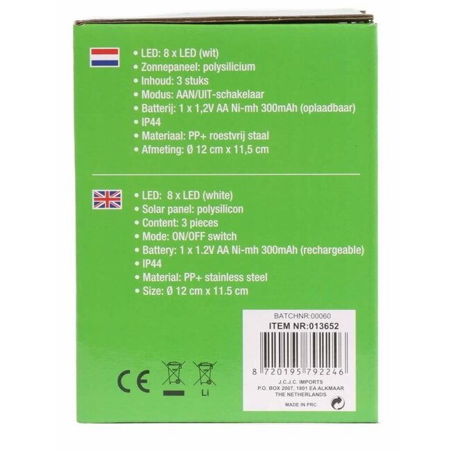 Benson Solar grondspots - modern design - spatwaterdicht - Ø12 cm - 3 stuks