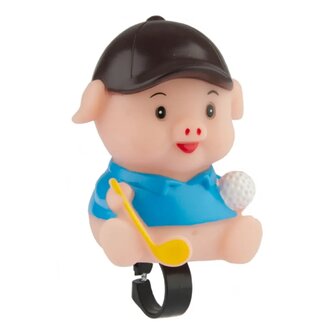 Pexkids Fietstoeter voor kinderen - Varken design - Blauw - Geschikt voor standaard sturen - Herrie serie