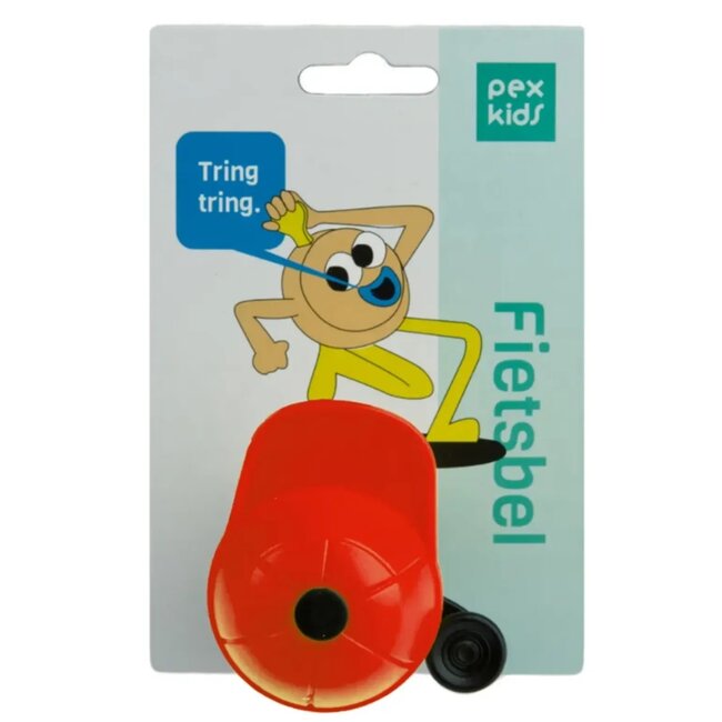 Pexkids Kinderfietsbel met Pet - Speels Design - Veilig en Duurzaam - Geel of Rood