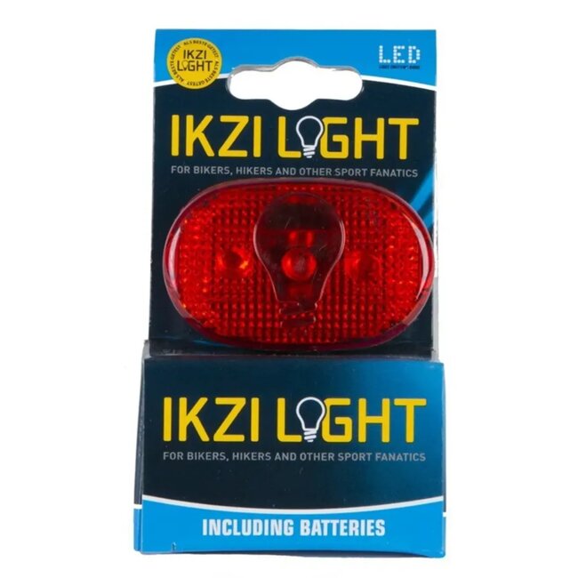 Ikzilight Ovaal achterlicht fiets - 3xLED - rood - batterij - inclusief zadelpenmontage