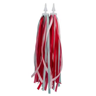 Pexkids Rode handvat streamers voor kinderfietsen - Set van 2 - Lichtgewicht en kleurrijk