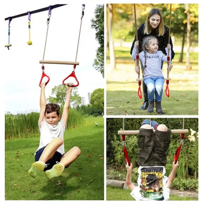 Kruzzel 2-in-1 schommel met Trapeze - Verstelbaar - 100kg draagkracht