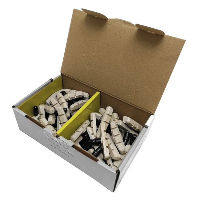 Falkx V-brake remblokken 70mm wit - Werkplaatsverpakking 25 paar