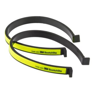 Ikzilight Reflecterende broekklemmen - kunststof - zwart/geel - set van 2 - verhoogde zichtbaarheid