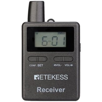 Retekess rondleidingsontvanger - kunststof - 2,4 GHz, 50 kanalen, 12 uur werktijd - 8,6 x 5,0 x 1,9 cm - zwart - rondleidingen