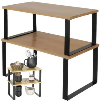 Ruhhy Bamboe Keukenrek – Set van 2 – Stapelbaar en Duurzaam