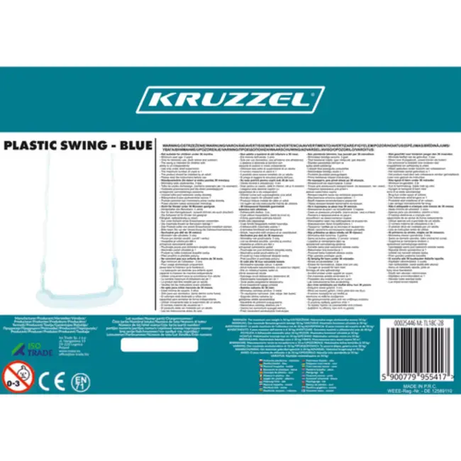 Kruzzel Blauwe Kunststof Schommel – Licht, Veilig & ideaal voor Buiten