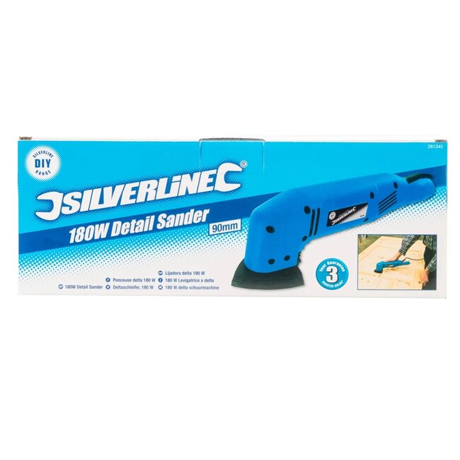 Silverline detailschuurmachine delta - kunststof behuizing - stofafzuiging en klittenband - 90 x 90 x 90 mm - 180 W - voor hoeken