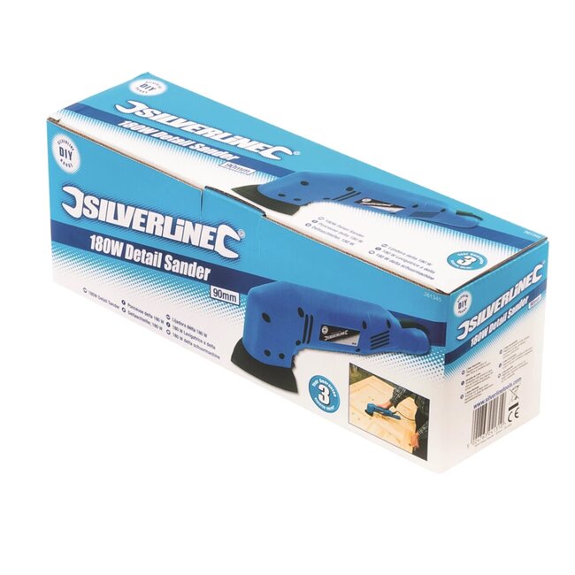 Silverline detailschuurmachine delta - kunststof behuizing - stofafzuiging en klittenband - 90 x 90 x 90 mm - 180 W - voor hoeken