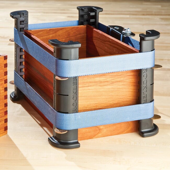 Rockler Klemsteunen voor bandspanners - kunststof - egale drukverdeling - 25 mm x 4,5 m - zwart - 4 stuks - kistverbindingen