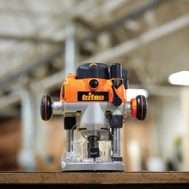 Triton Bovenfrees - metaal en kunststof - 1400 W, inval- en vaste modus - spantangen 6/8/12 mm - oranje - freestafel