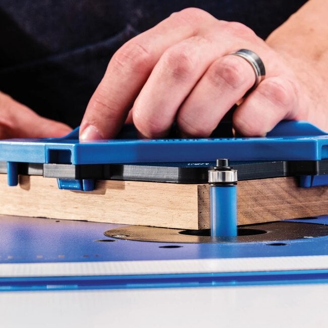 Rockler Freesjablonenset - kunststof/ABS - hoeken afronden en markeren - 3–51 mm - zwart - 4 stuks - houtbewerking