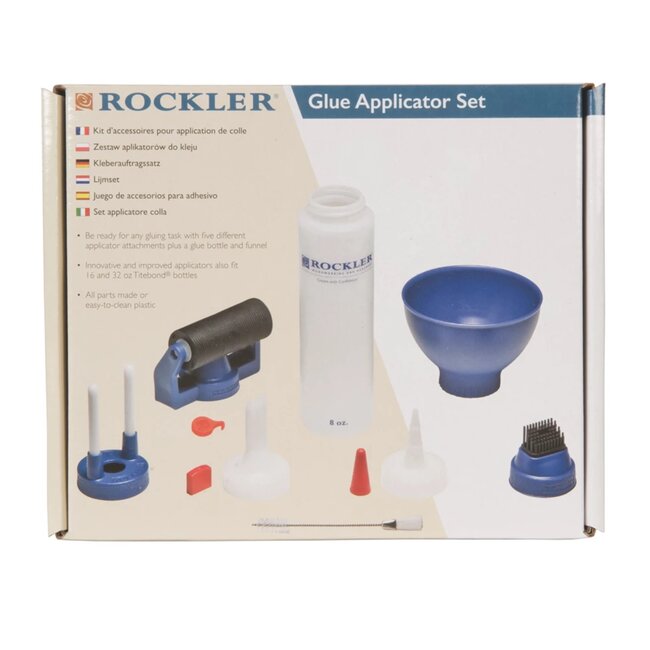 Rockler lijm aanbrengset - kunststof en siliconen - centreerhulp randverlijming - 29 mm - meerkleurig - 8-delig - houtbewerking