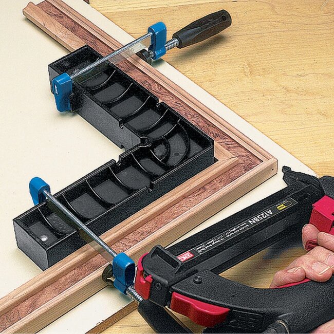 Rockler Winkelhaak montagehoekhouder - kunststof - 90° binnen- en buitenhoek klemmen - 203x38 mm - houtbewerking