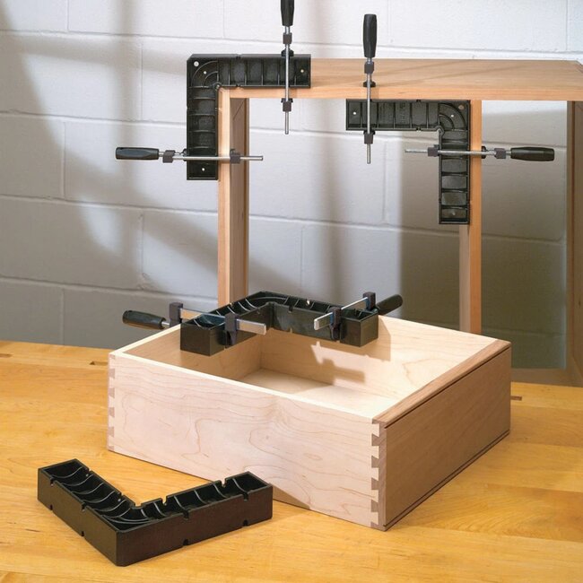 Rockler Winkelhaak montagehoekhouder - kunststof - 90° binnen- en buitenhoek klemmen - 203x38 mm - houtbewerking