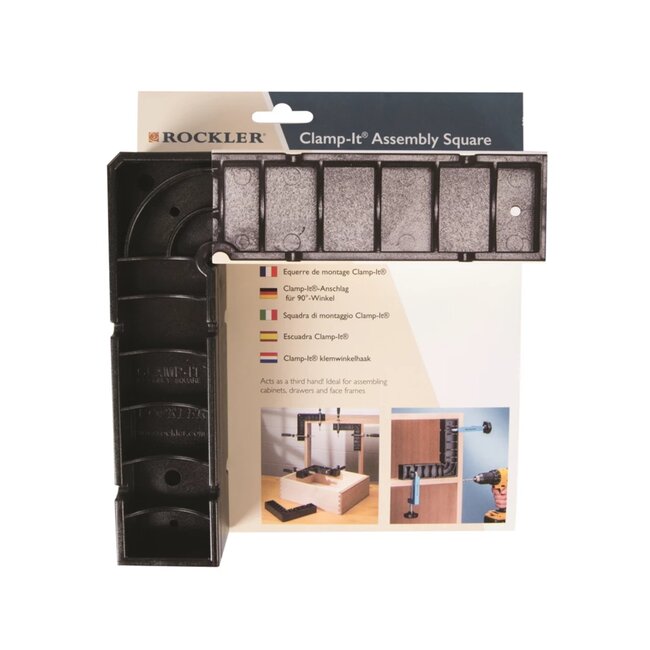 Rockler Winkelhaak montagehoekhouder - kunststof - 90° binnen- en buitenhoek klemmen - 203x38 mm - houtbewerking