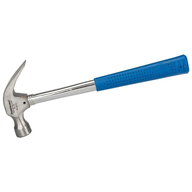 Silverline Klauwhamer - gesmeed stalen kop, verchroomde ronde schacht - antisliphandvat - zilver - spijkers slaan en verwijderen