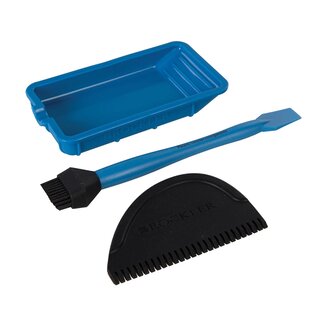 Rockler lijm aanbrengset - siliconen - nauwkeurig aanbrengen - borstel 17,8 cm, spatels 6,4/10,2 cm - 3-delig - houtlijm