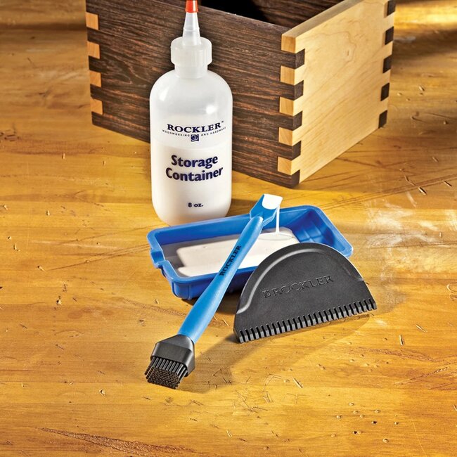 Rockler lijm aanbrengset - siliconen - nauwkeurig aanbrengen - borstel 17,8 cm, spatels 6,4/10,2 cm - 3-delig - houtlijm