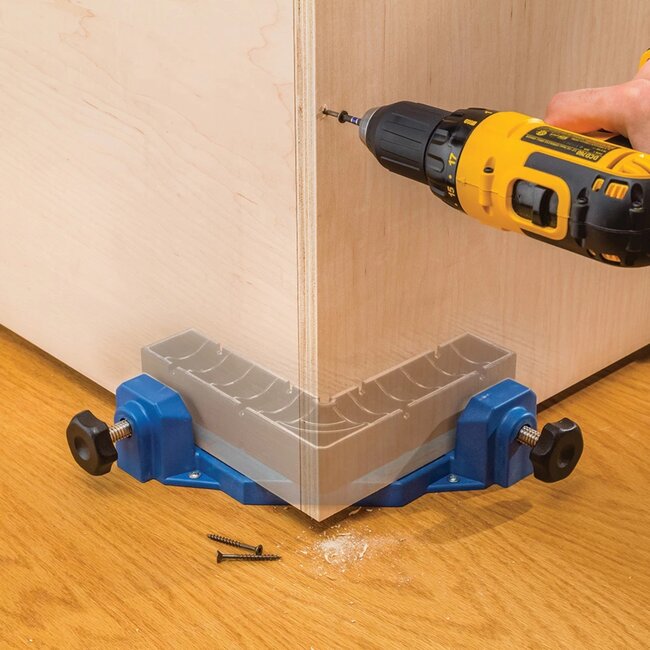 Rockler Hoekklem houtbewerking - polycarbonaat - steunkussens, bevestigingsgaten - 19 mm - transparant - haakse assemblage