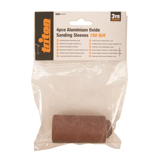 Triton Cilindrische schuurhulzen aluminiumoxide, vormschuren - Ø13–38 x 76 mm - bruin - 4 st. - voor hout, metaal, kunststof