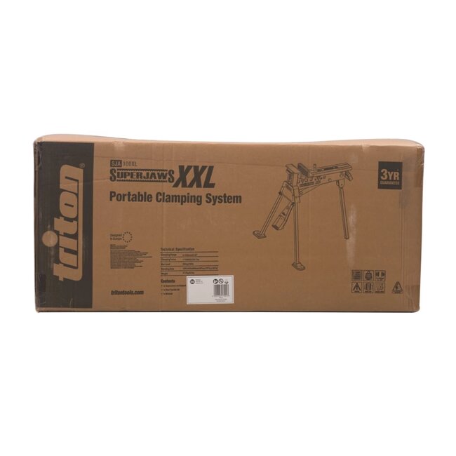 Triton Klemtafel - staal met poedercoating - voetbediend, 1000 kg klemkracht, bereik 100 cm - zwart - voor grote werkstukken