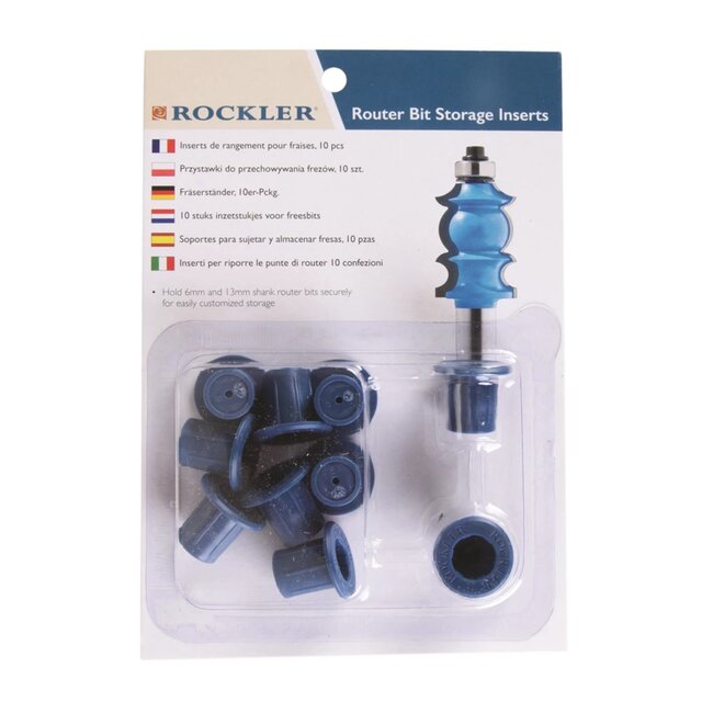 Rockler Opberginzetstukken Freesbits - 10 Stuks - Voor 1/4" & 1/2"