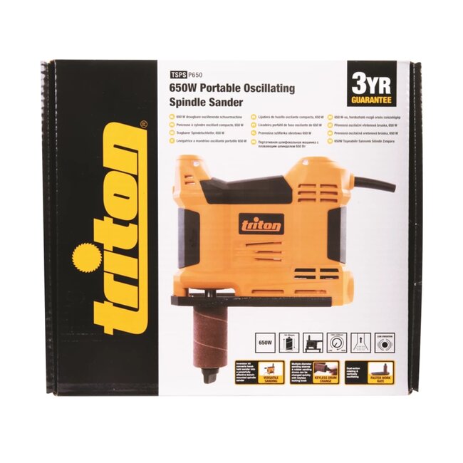 Triton oscillerende spilschuurmachine draagbaar - metaal/kunststof - 13–38 mm - variabele snelheid - zwart - hout randen