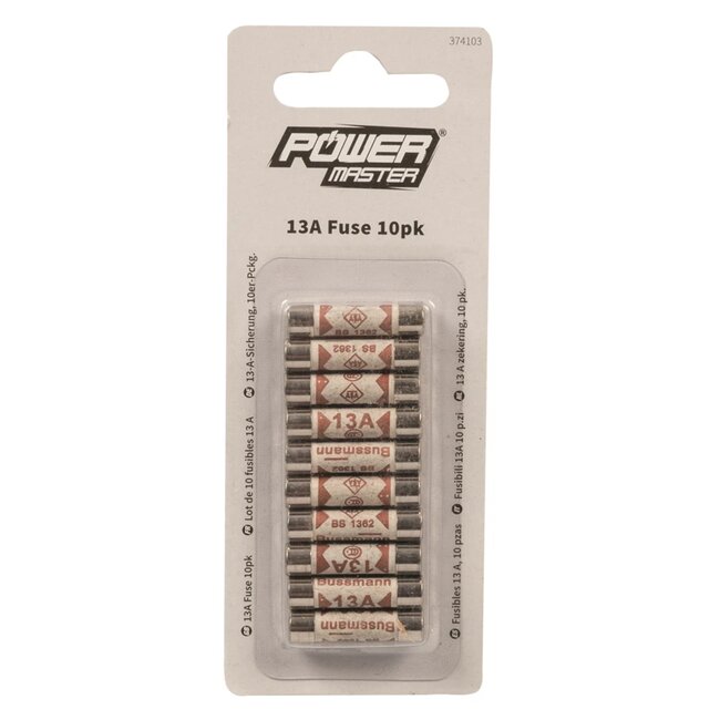 Powermaster Zekeringen 10 st - 25,4 x 6,3 mm - ASTA-gekeurd - BS1362 N