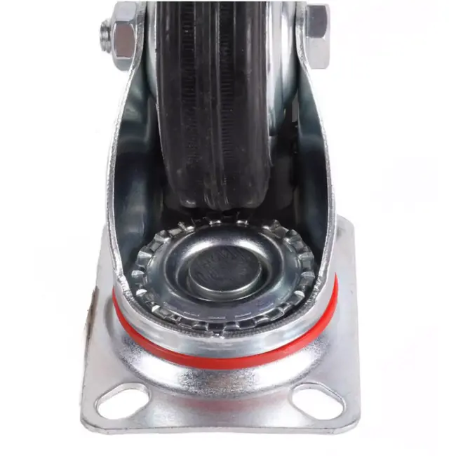 Benson Zwenkwiel met rem - 75 mm - Stalen velg - Massieve rubberband - 40 kg draagvermogen