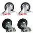 Benson Zwenkwielen - staal en rubber - met rem/zonder rem - diameter 75 mm - set van 4 - transport - 50 kg draagvermogen
