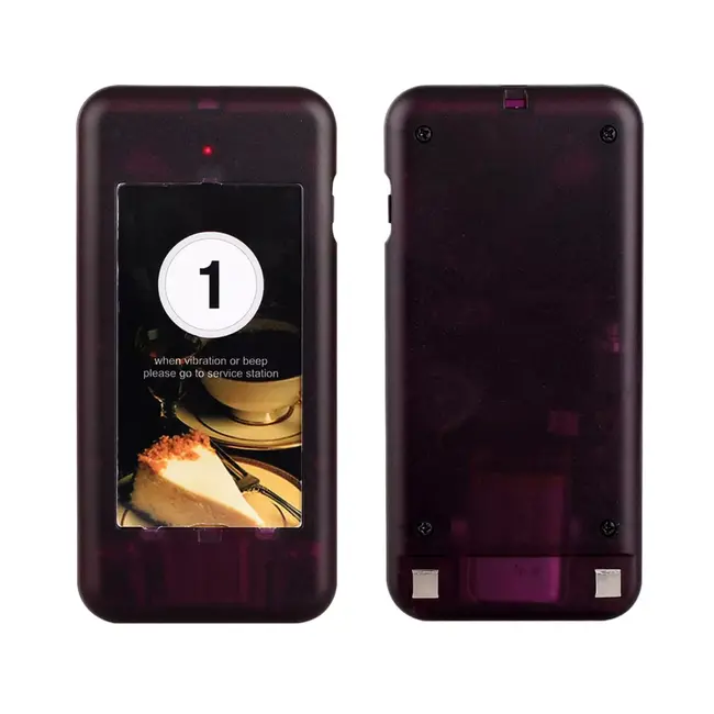 Retekess oproepsysteem onderzetter-pieper - slagvast kunststof - led-display, trillen en geluid - zwart - horeca en wachtruimte